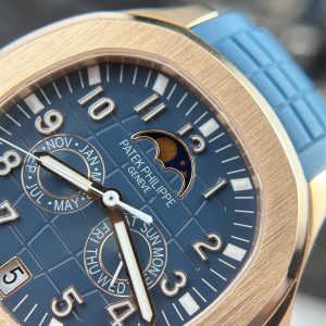Đồng Hồ Patek Philippe Aquanaut 5261R Replica 11 Vỏ Mạ Vàng Hồng Mặt Xanh Dương 40mm (1)