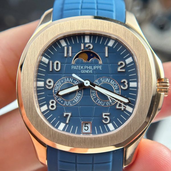 Đồng Hồ Patek Philippe Aquanaut 5261R Replica 11 Vỏ Mạ Vàng Hồng Mặt Xanh Dương 40mm (1)