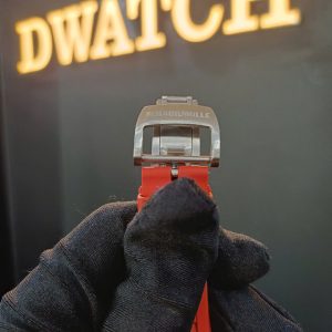 Đồng Hồ Richard Mille RM055 Replica 11 Carbon Đen Dây Cao Su Đỏ Nhà Máy ZF 49.9X42.7mm