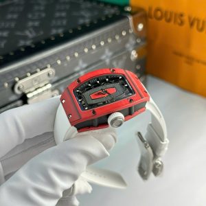 Đồng Hồ Richard Mille RM07-01 Chế Tác Vỏ Carbon Đỏ Dây Cao Su 32x46mm (2)