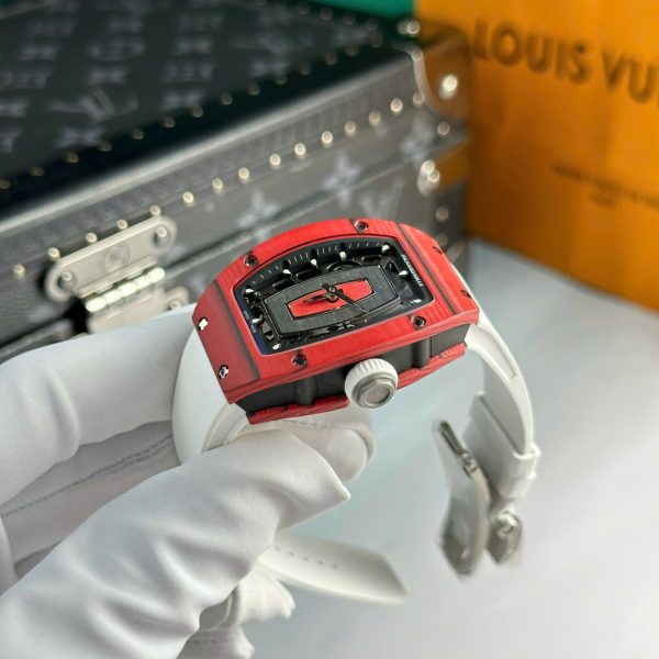 Đồng Hồ Richard Mille RM07-01 Chế Tác Vỏ Carbon Đỏ Dây Cao Su 32x46mm (2)
