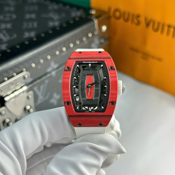 Đồng Hồ Richard Mille RM07-01 Chế Tác Vỏ Carbon Đỏ Dây Cao Su 32x46mm (2)