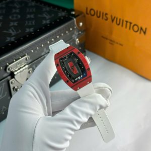 Đồng Hồ Richard Mille RM07-01 Chế Tác Vỏ Carbon Đỏ Dây Cao Su 32x46mm (2)