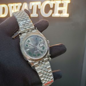 Đồng Hồ Rolex DateJust Fake 11 Mặt Số Winbledon Niềng Khía Lướt Nhà Máy EW 41mm