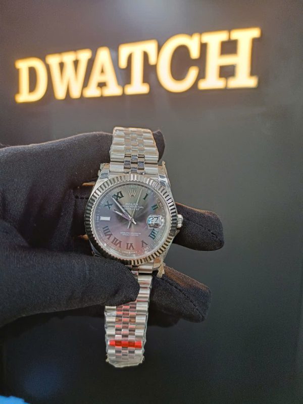 Đồng Hồ Rolex DateJust Fake 11 Mặt Số Winbledon Niềng Khía Lướt Nhà Máy EW 41mm