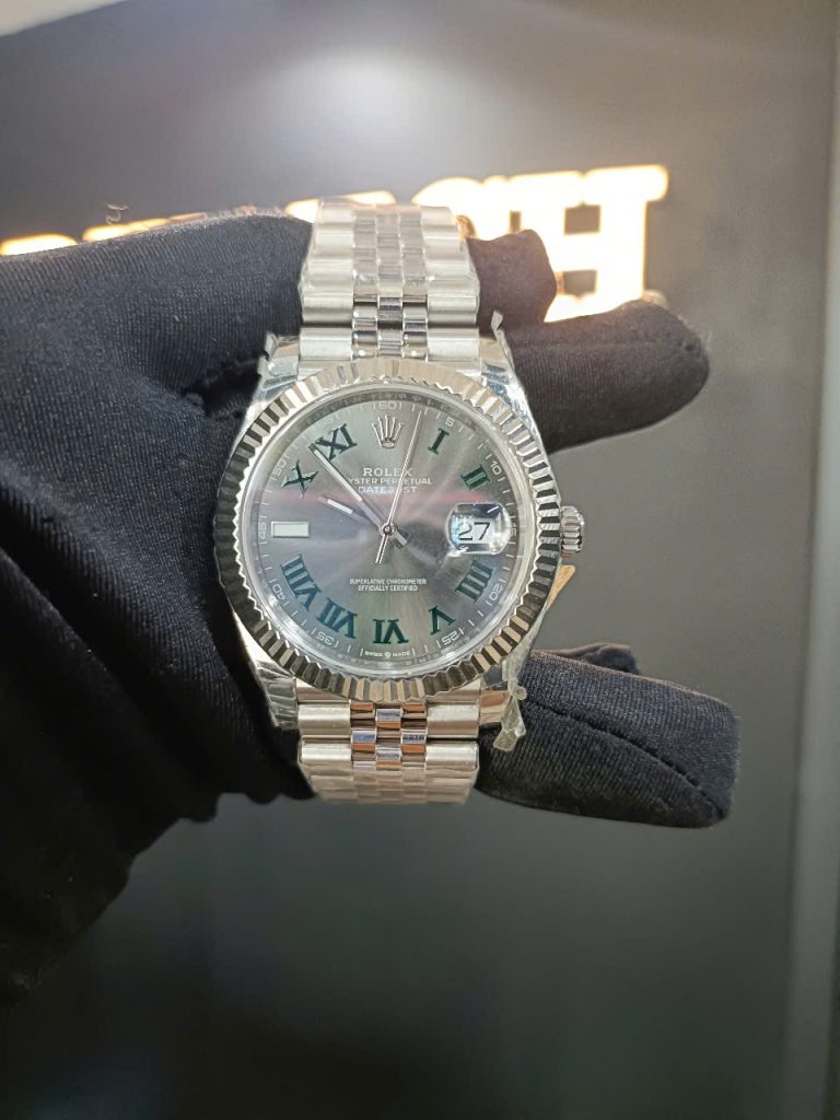 Đồng Hồ Rolex DateJust Fake 11 Mặt Số Winbledon Niềng Khía Lướt Nhà Máy EW 41mm