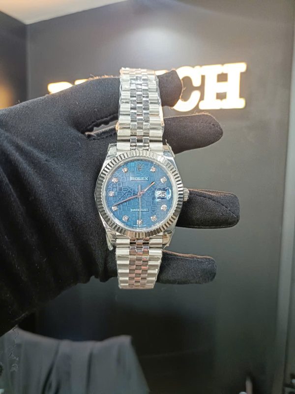Đồng Hồ Rolex DateJust Super Fake 11 Mặt Vi Tính Xanh Siêu Lướt Nhà Máy EW 41mm