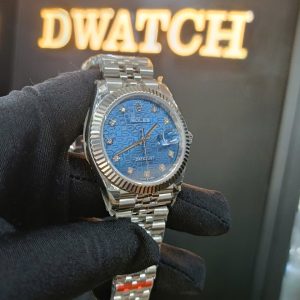 Đồng Hồ Rolex DateJust Super Fake 11 Mặt Vi Tính Xanh Siêu Lướt Nhà Máy EW 41mm
