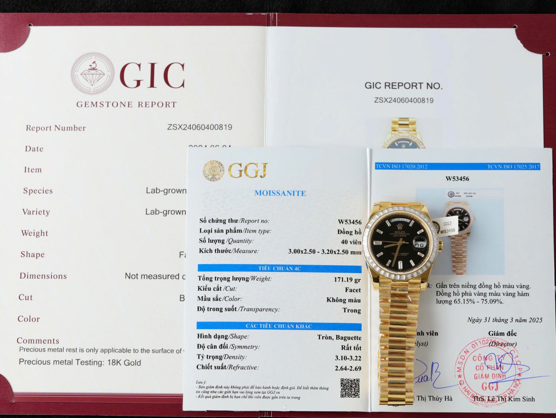 Đồng Hồ Rolex Day-Date Mặt Đen Chế Tác Đính Kim Cương Moissanite Baguette 40mm (2)