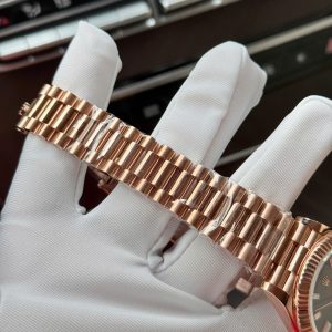 Đồng Hồ Rolex Day-Date Mặt Xanh Lục Lam Chế Tác Bọc Vàng Hồng Nhà Máy QF 40mm (2)