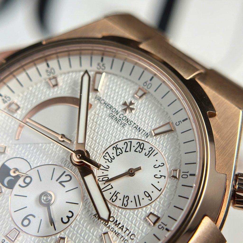 Đồng Hồ Vacheron Constantin Overseas Dual Time 47450 Chế Tác Mạ Vàng Hồng Mặt Trắng 9F 42mm (2)