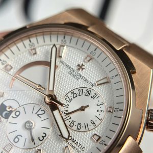 Đồng Hồ Vacheron Constantin Overseas Dual Time 47450 Chế Tác Mạ Vàng Hồng Mặt Trắng 9F 42mm (2)