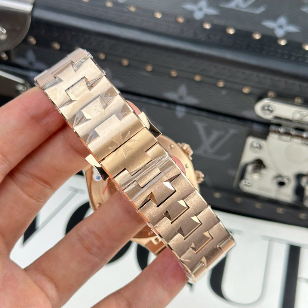 Đồng Hồ Vacheron Constantin Overseas Dual Time 47450 Chế Tác Mạ Vàng Hồng Mặt Trắng 9F 42mm (2)
