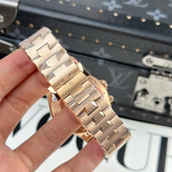 Đồng Hồ Vacheron Constantin Overseas Dual Time 47450 Chế Tác Mạ Vàng Hồng Mặt Trắng 9F 42mm (2)