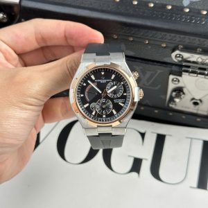 Đồng Hồ Vacheron Constantin Overseas Dual Time 47450 Rep 11 Mặt Đen Dây Cao Su 9F 42mm (1)