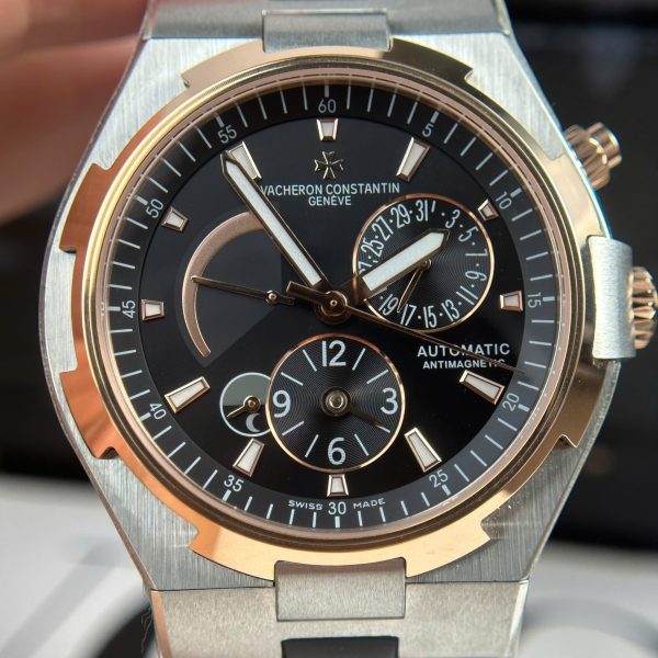 Đồng Hồ Vacheron Constantin Overseas Dual Time 47450 Rep 11 Mặt Đen Dây Cao Su 9F 42mm (1)