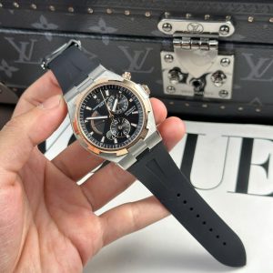 Đồng Hồ Vacheron Constantin Overseas Dual Time 47450 Rep 11 Mặt Đen Dây Cao Su 9F 42mm (1)