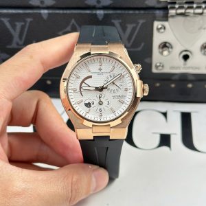 Đồng Hồ Vacheron Constantin Rep 11 Overseas Dual Time 47450 Mặt Trắng Dây Cao Su 9F 42mm (2)