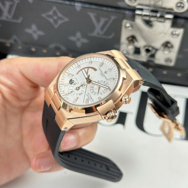 Đồng Hồ Vacheron Constantin Rep 11 Overseas Dual Time 47450 Mặt Trắng Dây Cao Su 9F 42mm (2)