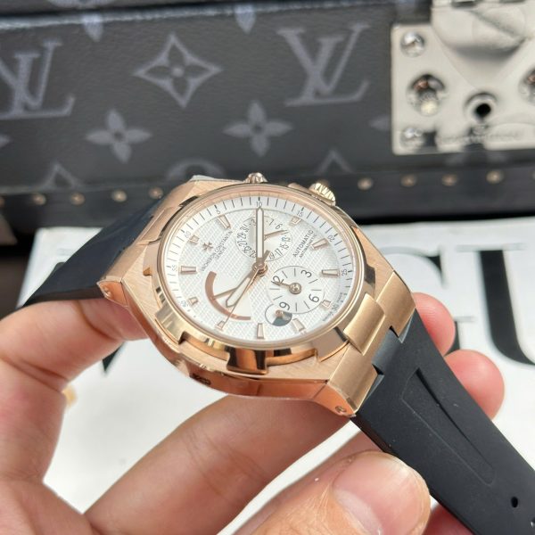 Đồng Hồ Vacheron Constantin Rep 11 Overseas Dual Time 47450 Mặt Trắng Dây Cao Su 9F 42mm (2)