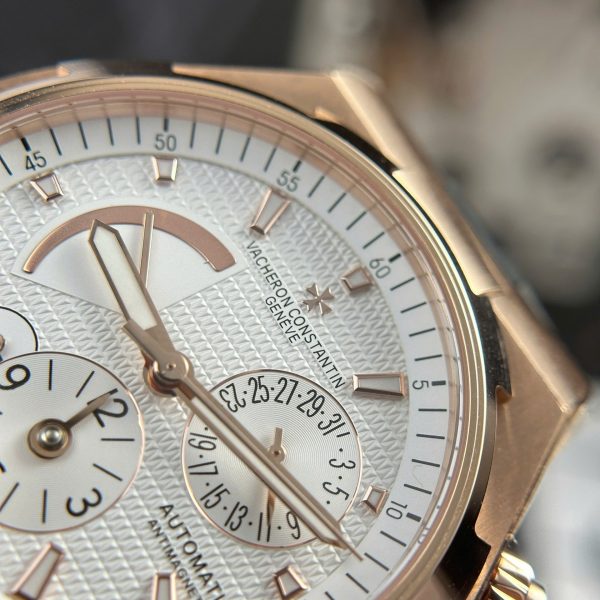 Đồng Hồ Vacheron Constantin Rep 11 Overseas Dual Time 47450 Mặt Trắng Dây Cao Su 9F 42mm (2)