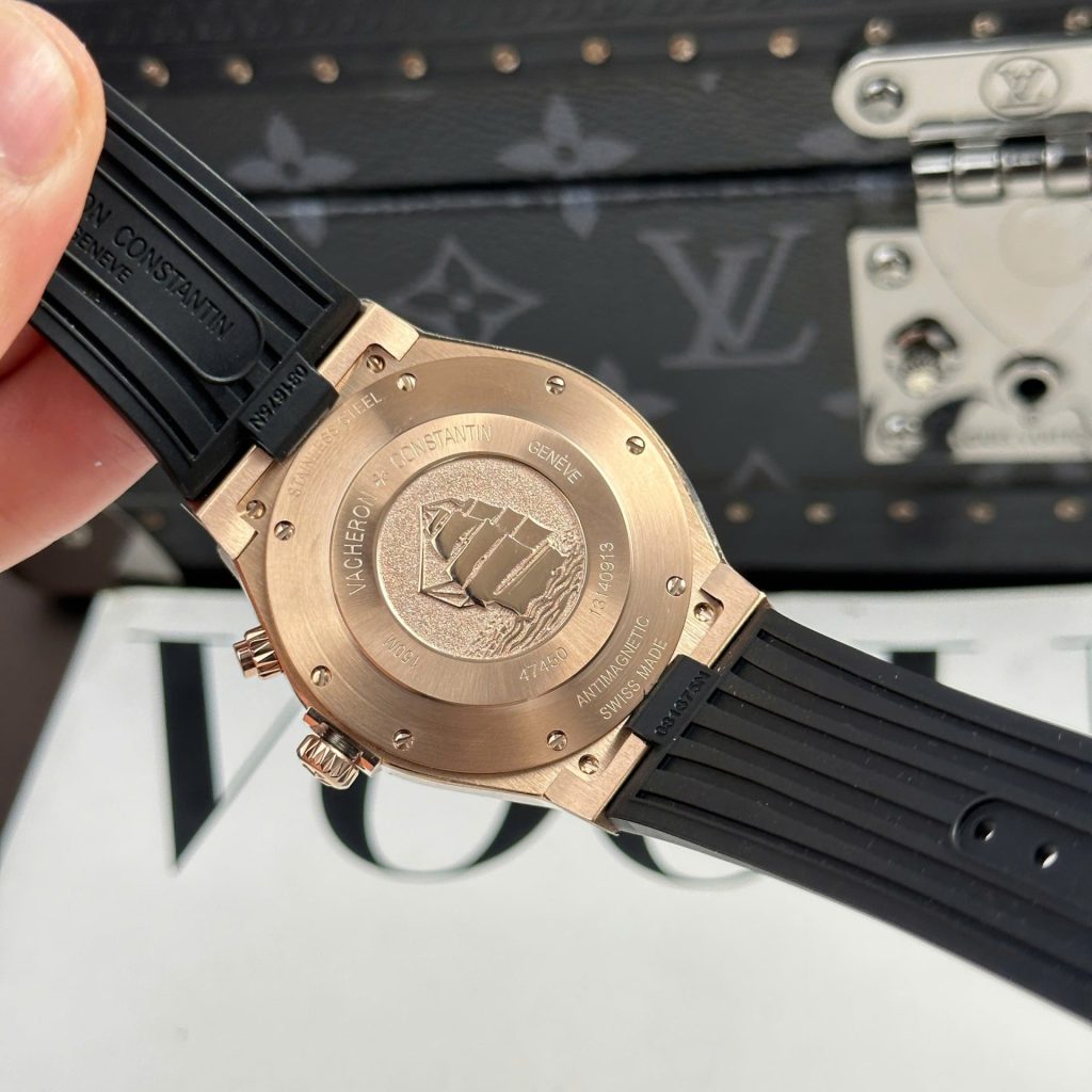 Đồng Hồ Vacheron Constantin Rep 11 Overseas Dual Time 47450 Mặt Trắng Dây Cao Su 9F 42mm (2)