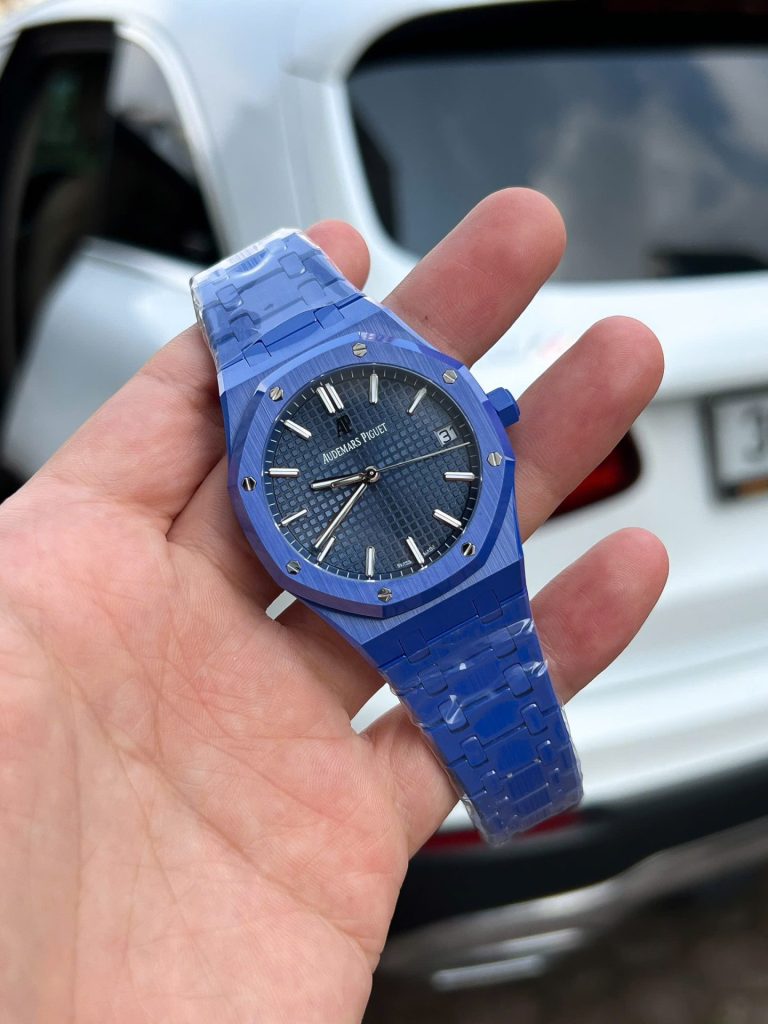 Đồng Hồ Audemars Piguet Chế Tác Royal Oak 15500 Gốm Xanh Xưởng APS 41mm (2)