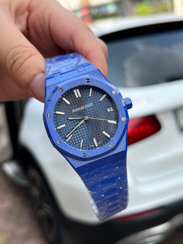 Đồng Hồ Audemars Piguet Chế Tác Royal Oak 15500 Gốm Xanh Xưởng APS 41mm (2)