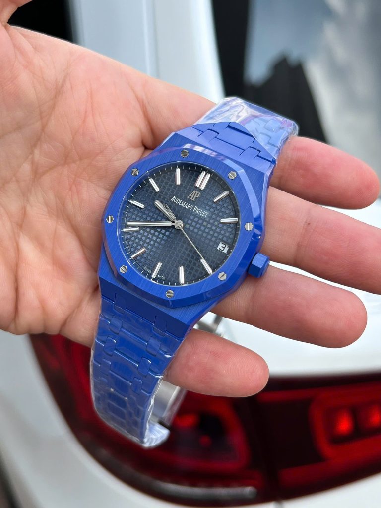 Đồng Hồ Audemars Piguet Chế Tác Royal Oak 15500 Gốm Xanh Xưởng APS 41mm (2)