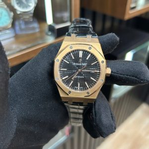 Đồng Hồ Audemars Piguet Lướt Royal Oak 15400 Rep 11 Mạ Vàng Hồng Mặt Đen 41mm (2)