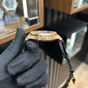 Đồng Hồ Audemars Piguet Lướt Royal Oak 15400 Rep 11 Mạ Vàng Hồng Mặt Đen 41mm (2)
