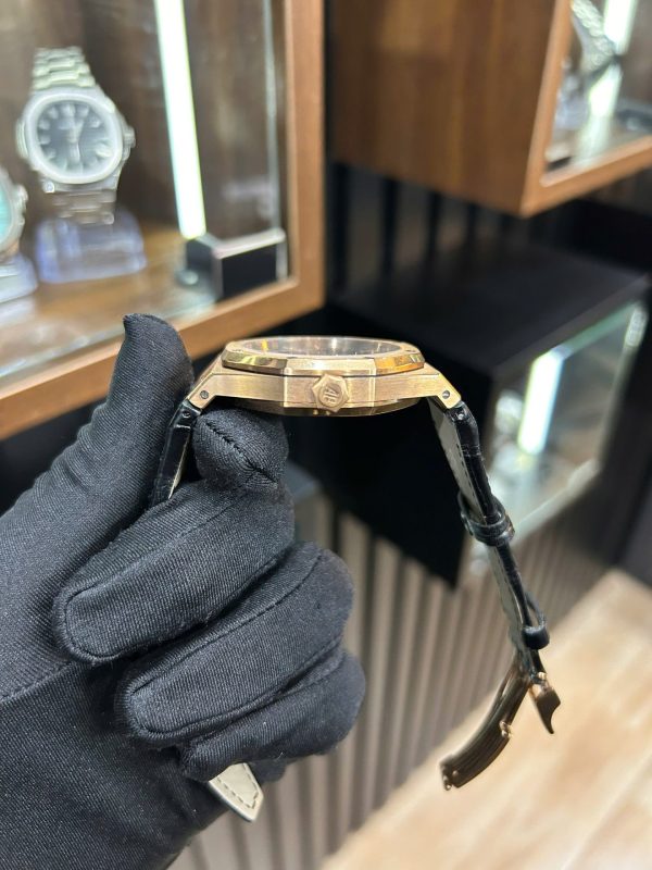 Đồng Hồ Audemars Piguet Lướt Royal Oak 15400 Rep 11 Mạ Vàng Hồng Mặt Đen 41mm (2)