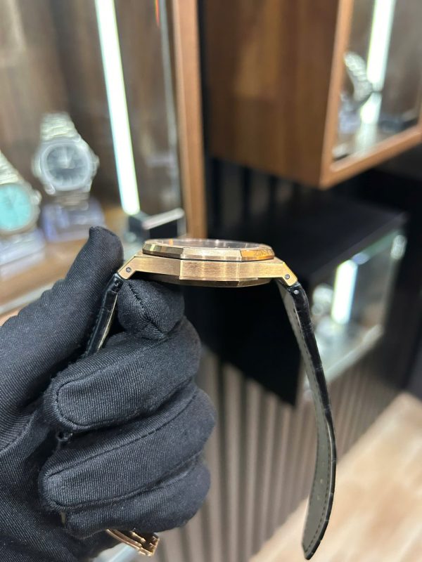 Đồng Hồ Audemars Piguet Lướt Royal Oak 15400 Rep 11 Mạ Vàng Hồng Mặt Đen 41mm (2)
