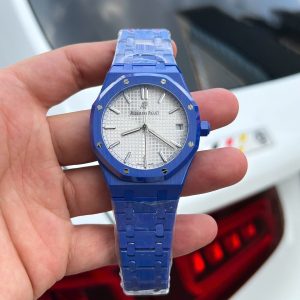 Đồng Hồ Audemars Piguet Replica 11 Royal Oak 15500 Gốm Xanh Mặt Trắng Xưởng APS 41mm (2)