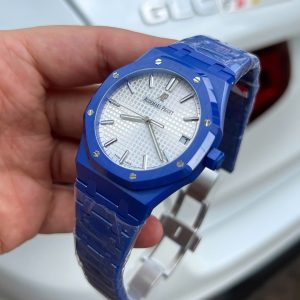 Đồng Hồ Audemars Piguet Replica 11 Royal Oak 15500 Gốm Xanh Mặt Trắng Xưởng APS 41mm (2)