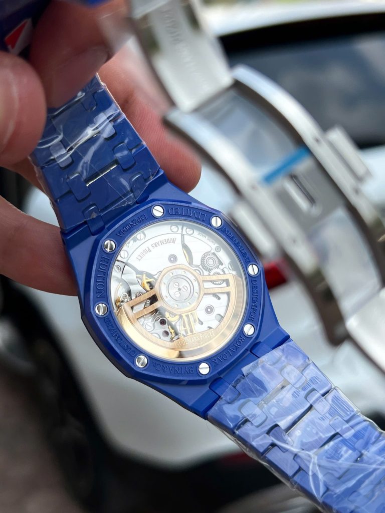 Đồng Hồ Audemars Piguet Replica 11 Royal Oak 15500 Gốm Xanh Mặt Trắng Xưởng APS 41mm (2)