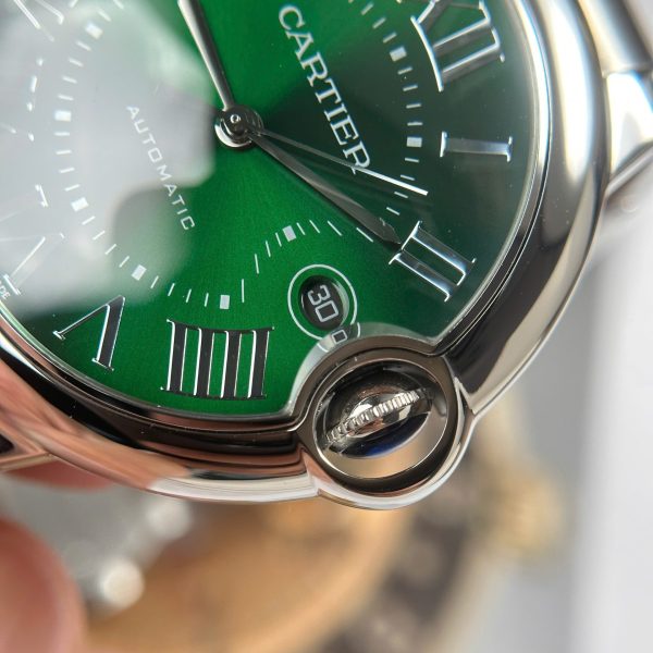 Đồng Hồ Cartier Ballon Bleu Chế Tác Mặt Xanh Lá Cây Dây Kim Loại Xưởng AF 40mm (2)
