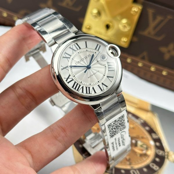 Đồng Hồ Cartier Ballon Bleu Fake Cao Cấp Mặt Trắng Dây Kim Loại Xưởng AF 40mm (6)