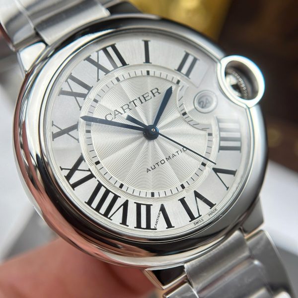 Đồng Hồ Cartier Ballon Bleu Fake Cao Cấp Mặt Trắng Dây Kim Loại Xưởng AF 40mm (6)