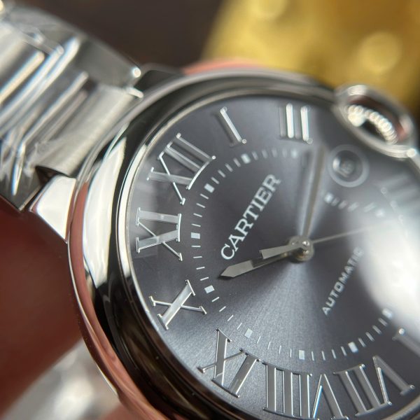 Đồng Hồ Cartier Ballon Bleu Fake Cao Cấp Mặt Xám Dây Kim Loại Xưởng AF 40mm (2)