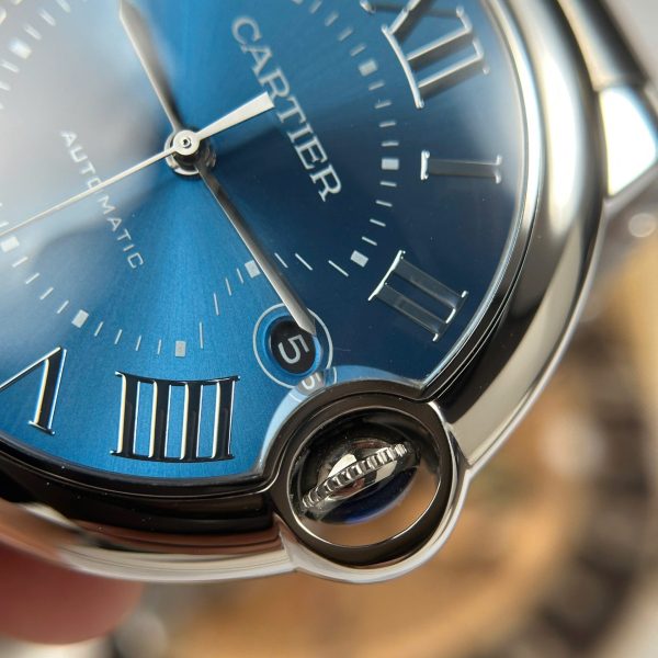 Đồng Hồ Cartier Ballon Bleu Rep Cao Cấp Mặt Xanh Blue Dây Kim Loại Xưởng AF 40mm (1)