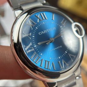 Đồng Hồ Cartier Ballon Bleu Rep Cao Cấp Mặt Xanh Blue Dây Kim Loại Xưởng AF 40mm (1)