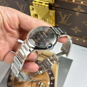 Đồng Hồ Cartier Ballon Bleu Replica Cao Cấp Mặt Nâu Dây Kim Loại Xưởng AF 40mm (2)