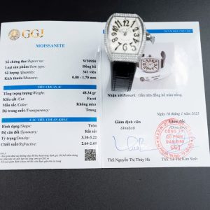 Đồng Hồ Franck Muller Rep Cao Cấp Vanguard V32 Mặt Trắng Vỏ Đính Kim Cương Moissanite 36mm (2)