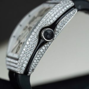 Đồng Hồ Franck Muller Rep Cao Cấp Vanguard V32 Mặt Trắng Vỏ Đính Kim Cương Moissanite 36mm (2)