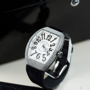 Đồng Hồ Franck Muller Rep Cao Cấp Vanguard V32 Mặt Trắng Vỏ Đính Kim Cương Moissanite 36mm (2)