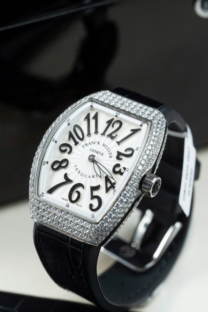 Đồng Hồ Franck Muller Rep Cao Cấp Vanguard V32 Mặt Trắng Vỏ Đính Kim Cương Moissanite 36mm (2)