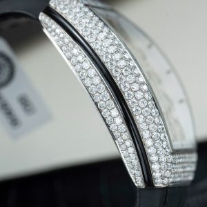 Đồng Hồ Franck Muller Rep Cao Cấp Vanguard V32 Mặt Trắng Vỏ Đính Kim Cương Moissanite 36mm (2)