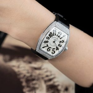 Đồng Hồ Franck Muller Rep Cao Cấp Vanguard V32 Mặt Trắng Vỏ Đính Kim Cương Moissanite 36mm (2)