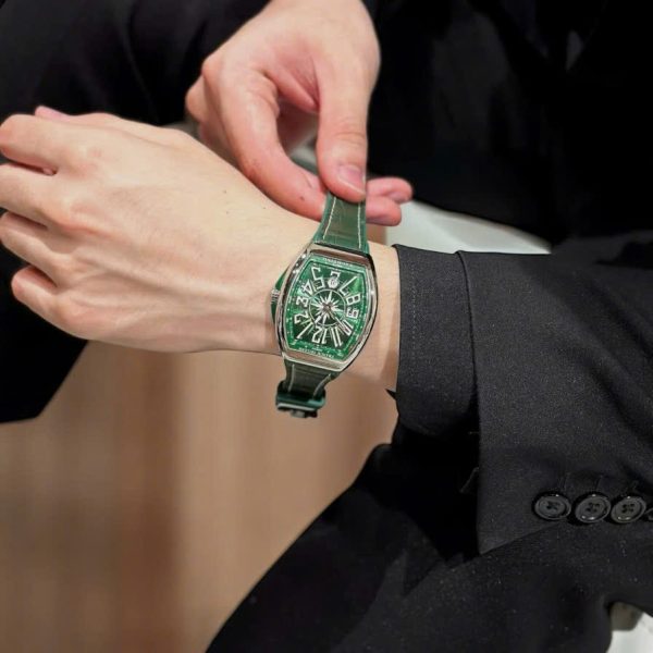 Đồng Hồ Franck Muller V45 Replica 11 Nam Màu Xanh Lá Cây Nhà Máy ABF 45mm (2)